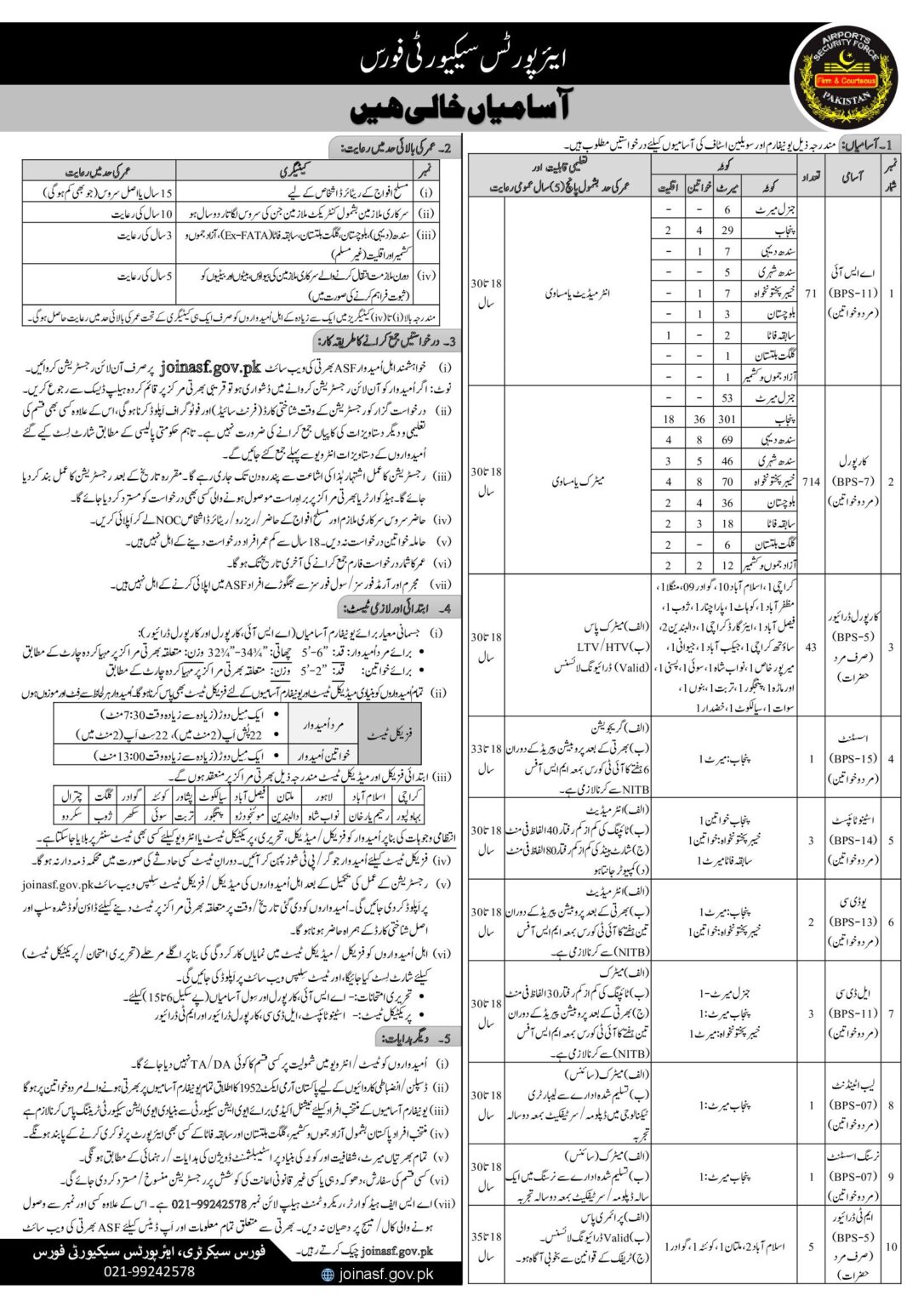 Asf Uniform Jobs Asi Corporal Online Apply