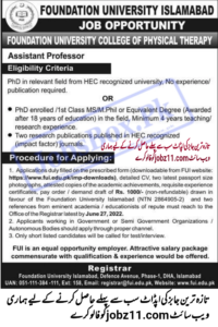 Foundation University Islamabad FUI Jobs 2022 | Jobs in Pakistan