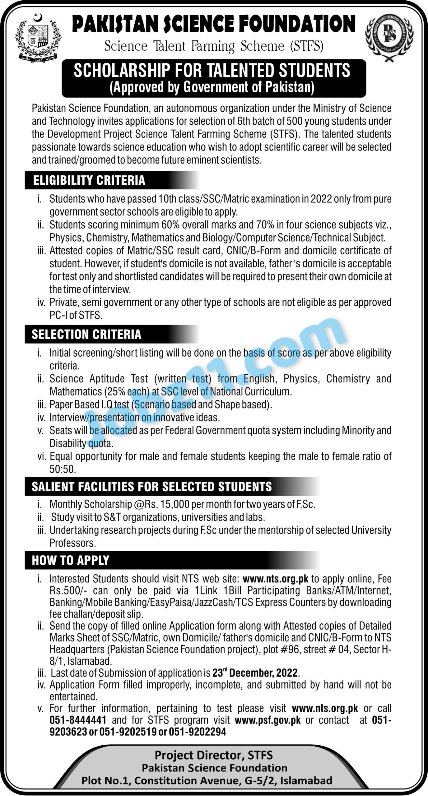 PSF Scholarships for Matric 2023 Application Forms Science Talent Farming Scheme STFS