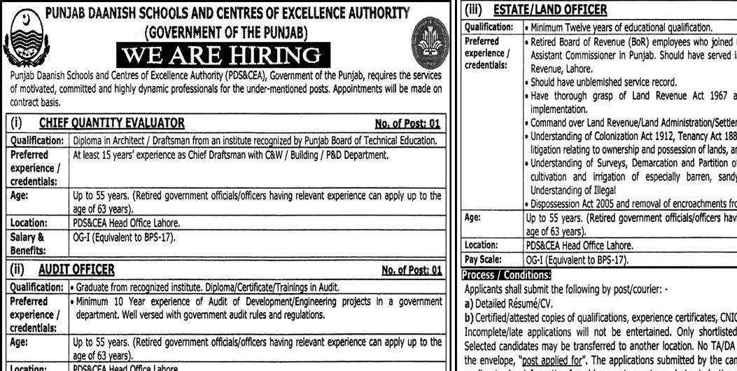 Punjab Danish School Jobs 2022