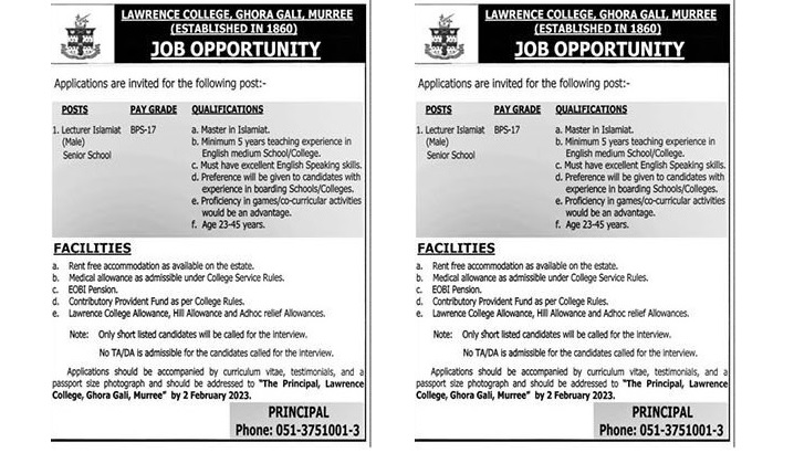 Lawrence College Murre Jobs 2023