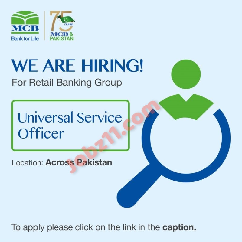 MCB Bank Universal Service Officer Jobs 2023 Online Applications Across Pakistan