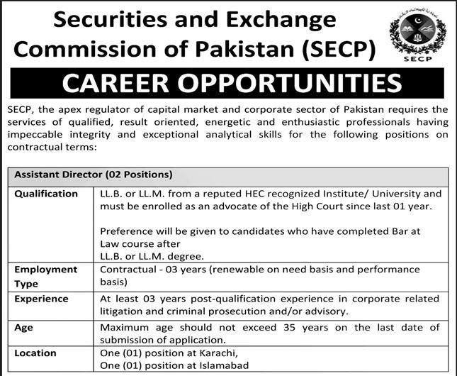 SECP Jobs 2023 Online Apply for Assistant Directors