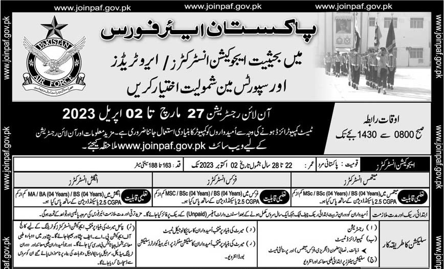 Pakistan Air force Jobs 2023