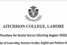 Aitchison College Hiring Teachers for Senior School