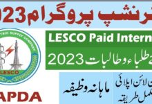 LESCO Internship Program 2023 for Students Online Apply