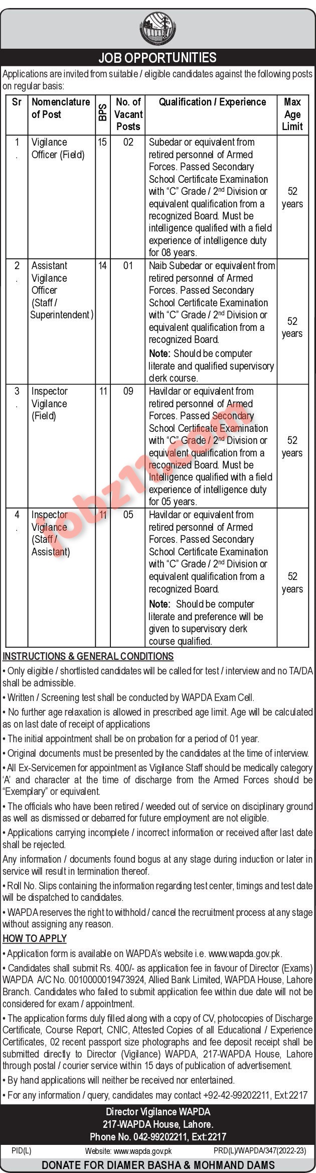 WAPDA Jobs May 2023 Latest Advertisement and Application Forms