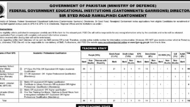 Educators Jobs 2023 at Federal Government Educational Institutes Online Apply