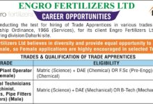 Engro Fertilizer Trade Apprenticeship Program 2025