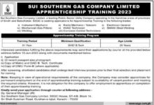 Sui Southern Gas Company SSGC Apprenticeship Program 2023 Advertisement