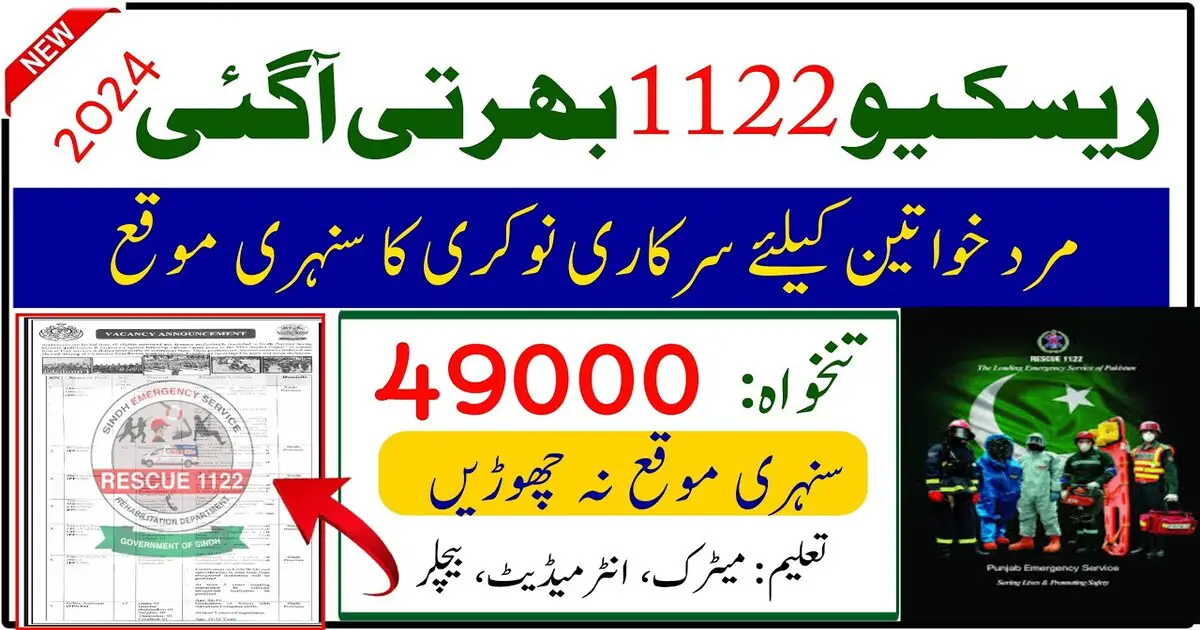 RESCUE 1122 Latest Jobs 2024 in Sindh