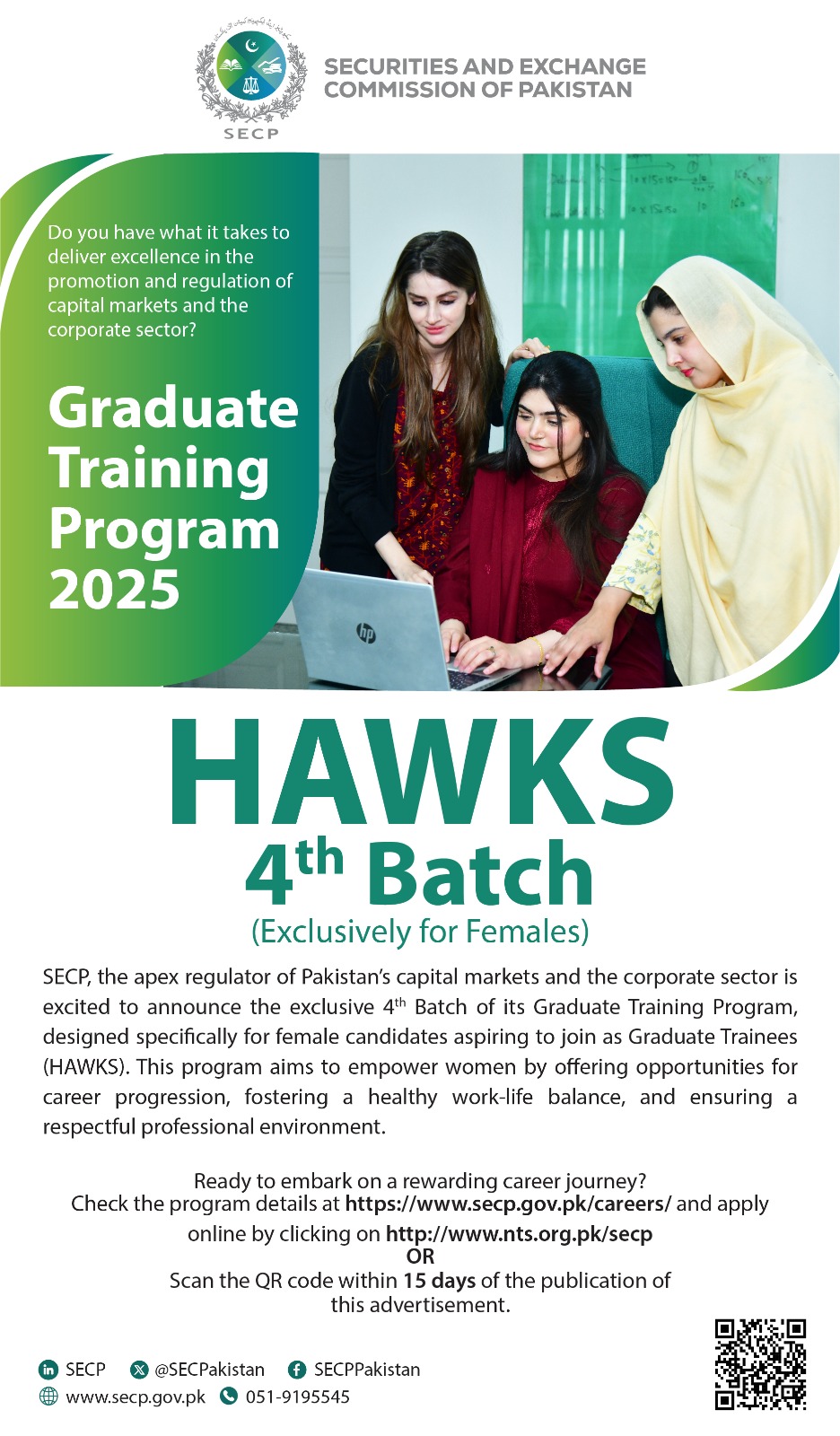 SECP HAWKS Graduate Training Program 2025 Advertisement Online Apply