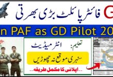 Join PAF Jobs 2024 as GD Pilot Online Apply at joinpaf.gov.pk