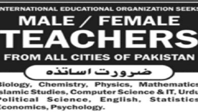 Male and Female Teachers Required from All Cities of Pakistan