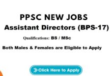 PPSC Assistant Directors Jobs