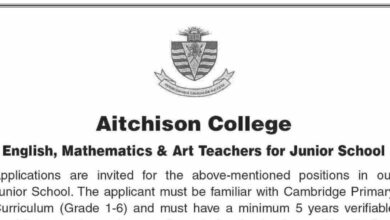 Aitchison College Lahore Jobs 2024 English, Maths, Art Teachers for Junior School