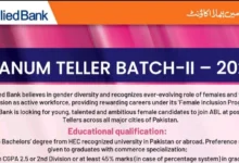 Allied Bank Khanum Teller Batch 2024 Batch II