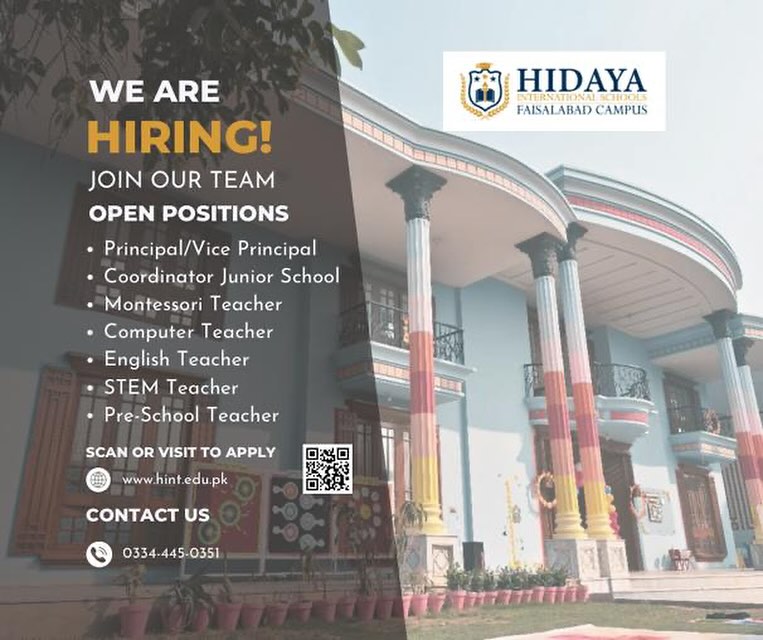 Hidaya International School Jobs 2024