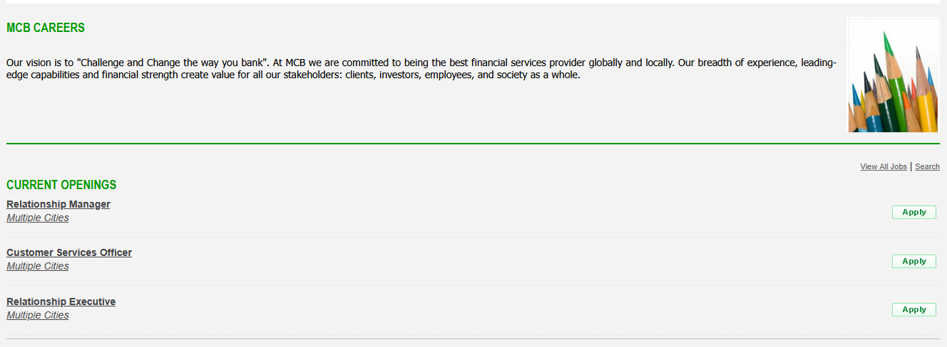 MCB Jobs 2026 Advertisement Online Apply