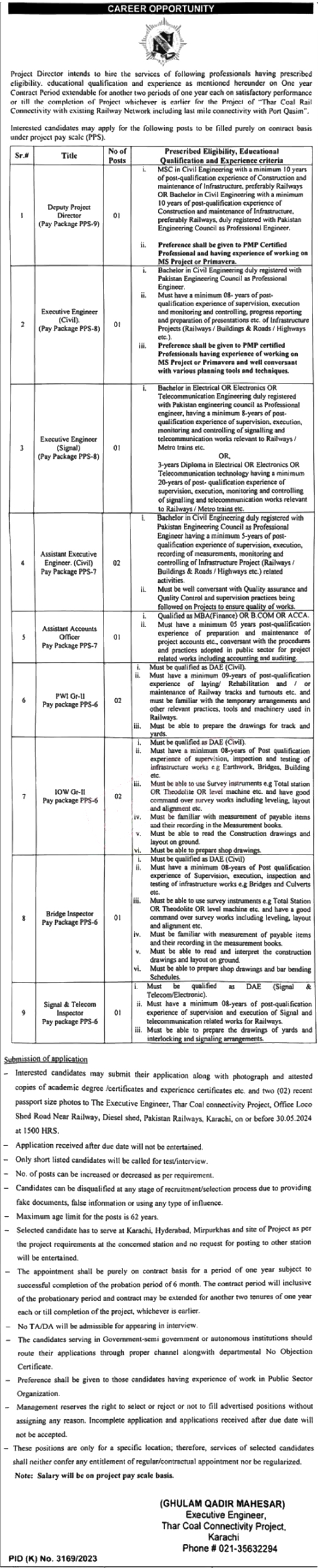 Pakistan Railway Jobs 2024 (Thar Coal Rail Project)