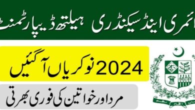 Primary & Secondary Healthcare Department Punjab Jobs 2024