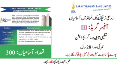 ZTBL OG-III Jobs 2024 Online Apply