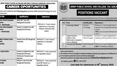 Army Public School and College for Girls Jobs 2025 - 1