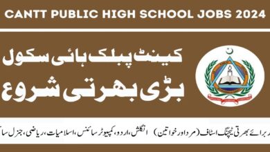 Cantt Public School Lahore Jobs July 2024