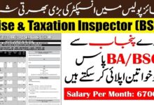 Excise and Taxation Inspector Jobs 2024 (BS-16) on Regular Basis