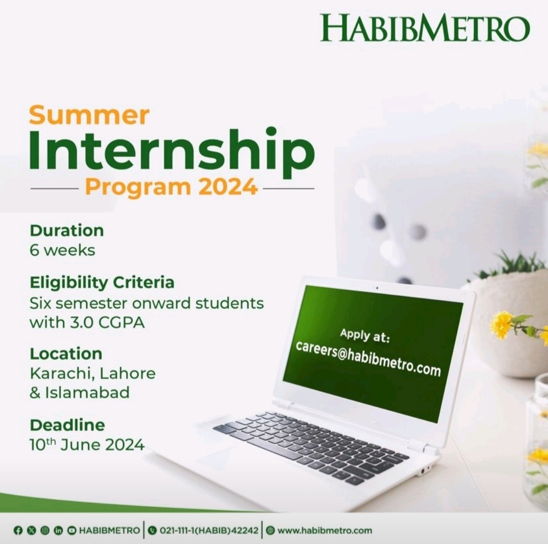 Habib Metro Summer Internship Program 2024
