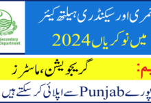 Healthcare Department Punjab Jobs in June 2024 (Multiple Vacancies)