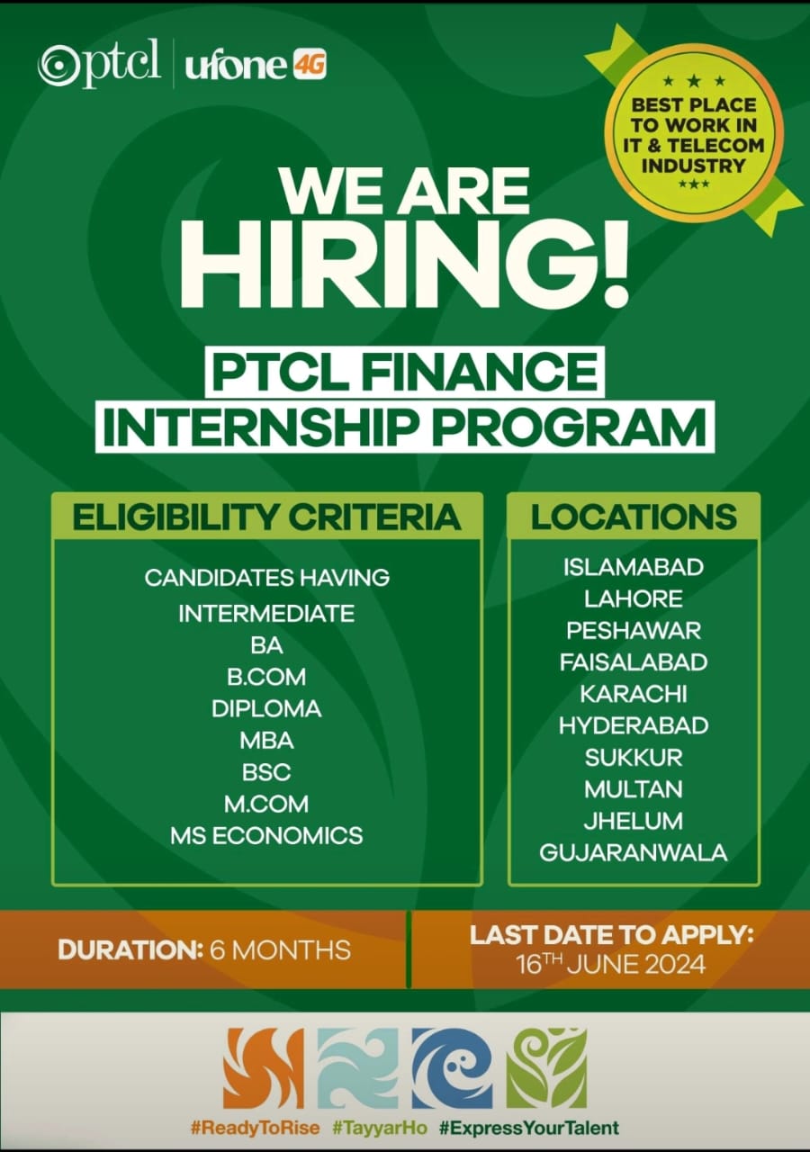 PTCL Finance Internship Program 2024