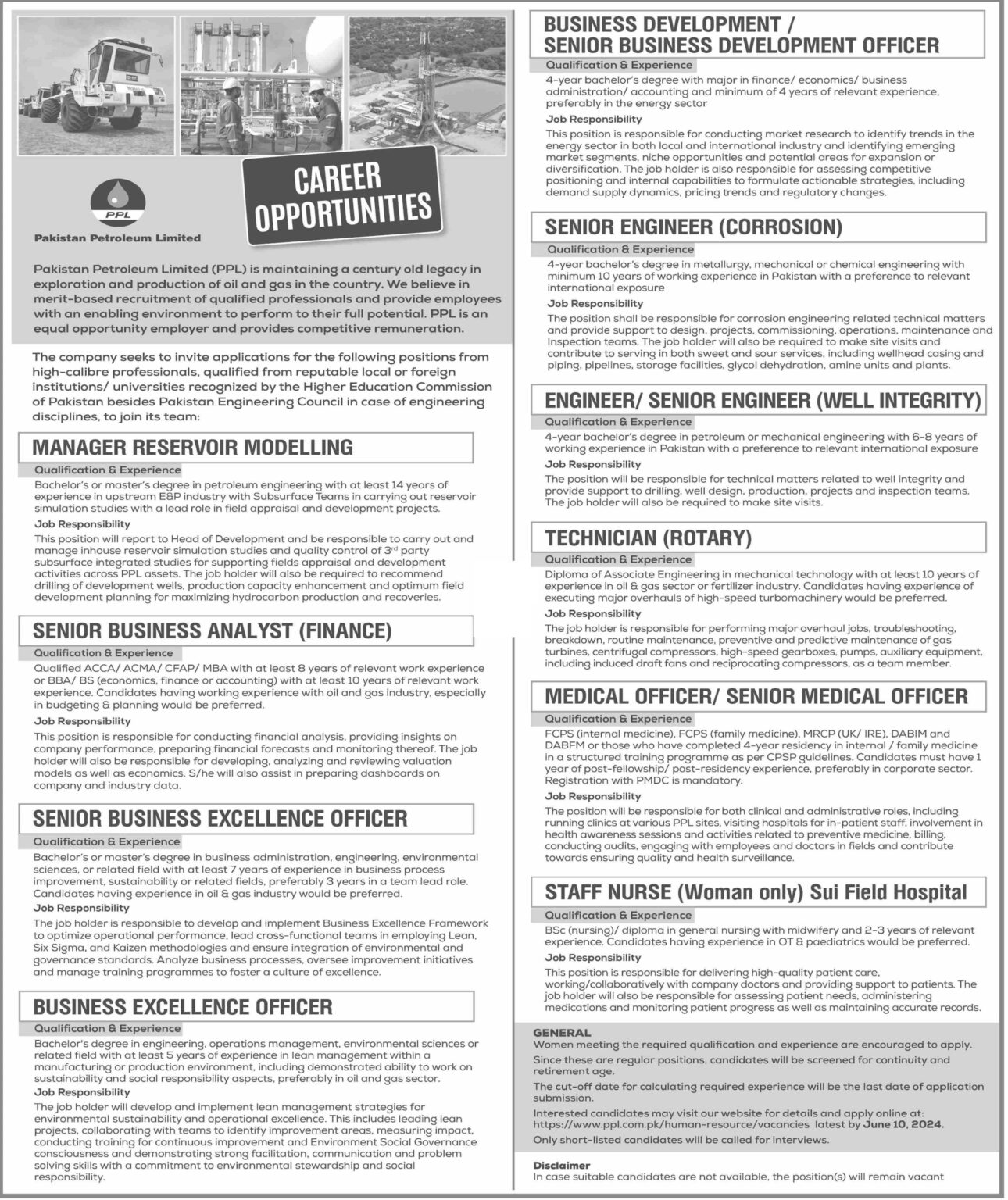 Pakistan Petroleum Limited PPL Latest Career Opportunities 2024