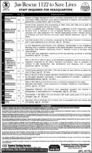 Rescue 1122 Jobs 2024 (BPS-05 to BPS-18) Multiple Vacancies