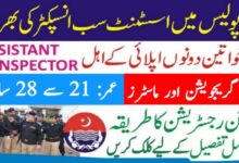 Assistant Sub Inspector ASI ( BPS-09 ) Jobs 2024