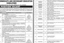 BISE Rawalpindi BPS-01 to BPS-15 Jobs 2024