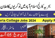 Bahria College Islamabad Jobs 2024