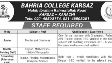 Bahria College Karsaz Jobs July 2024