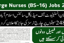 Charge Nurses ( BS-16 ) Jobs 2024