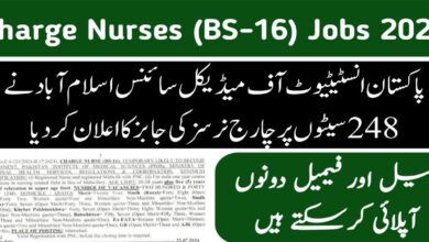 Charge Nurses ( BS-16 ) Jobs 2024