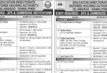 APS Army Public School Education Directorate DHA Jobs 2025