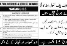 ASF Public School and College Jobs 2024