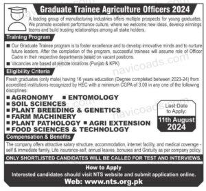 Graduate Trainee Agriculture Officer Program 2024