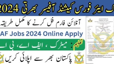 Join PAF as Commissioned Officer 2024 September Online Registration