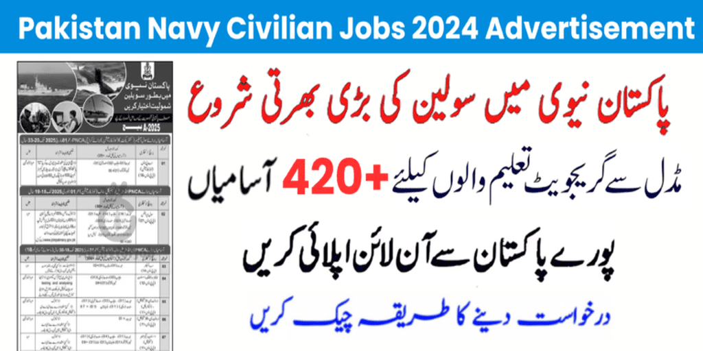 Pakistan Navy Civilian Jobs 2024 Advertisement