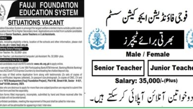 Senior Teachers Junior Teachers Jobs in Fauji Foundation Education System 2024