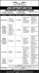 The Trust School Jobs 2024 Subject Specialists, Senior and Junior School Teachers