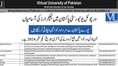 Virtual University of Pakistan Jobs 2024