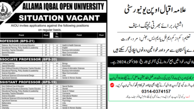 Allama Iqbal Open University Teaching Staff Jobs 2024