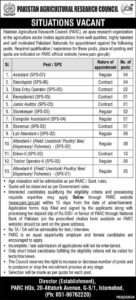 Pakistan Agricultural Research Council PARC Jobs September 2024